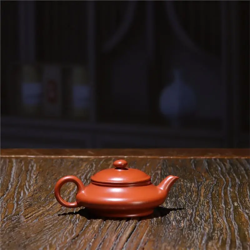 120ml Chaozhou Vermilion Clay Teapot - Half Handmade Tea Set