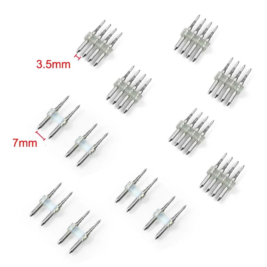 I L T Shape Connector For 220V Neon Light Strip 2Pin 4Pin Connectors 2835 5050 Single Color/RGB LED Neon Connection Accessories