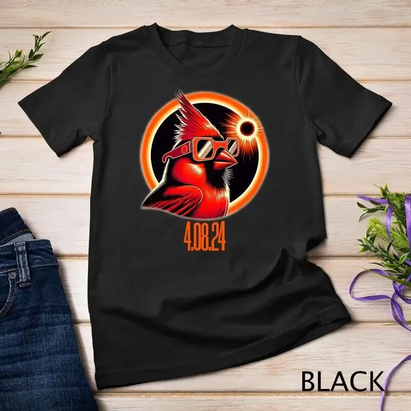 Solar Eclipse 04 08 2024 Northern Cardinal Eclipse Glasses Unisex T shirt