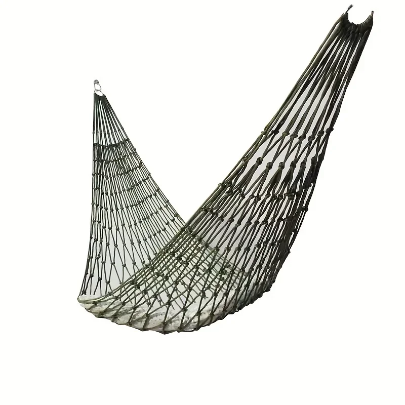 Nylon Hammock with Lashing Ropes Portable Camping Mesh Net Durable Outdoor Hanging Bed for Garden Yard Travel Hiking Supplies