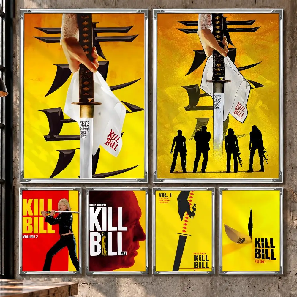 Movie Kill Bill Tarantino Revenge Poster HD Self-Stick Wall Decor Bedroom Dorm Office Gaming Garage Bathroom Gift
