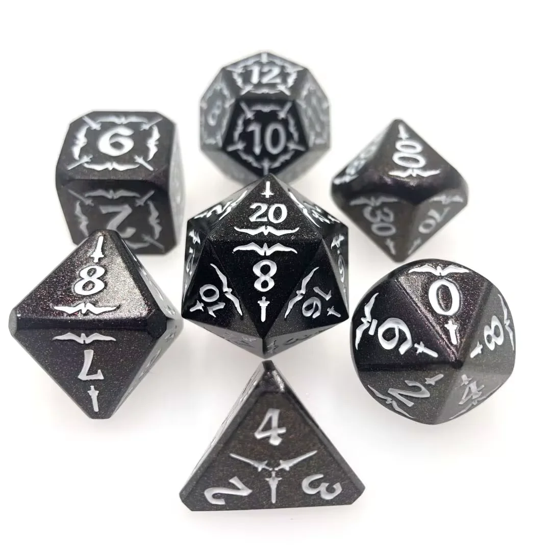 Cusdie Eagle Metal D&D Dice Dungeons and Dragon 7Pcs D4-D20 Polyhedral Dice Set for Pathfinder Role Playing Game Board Games