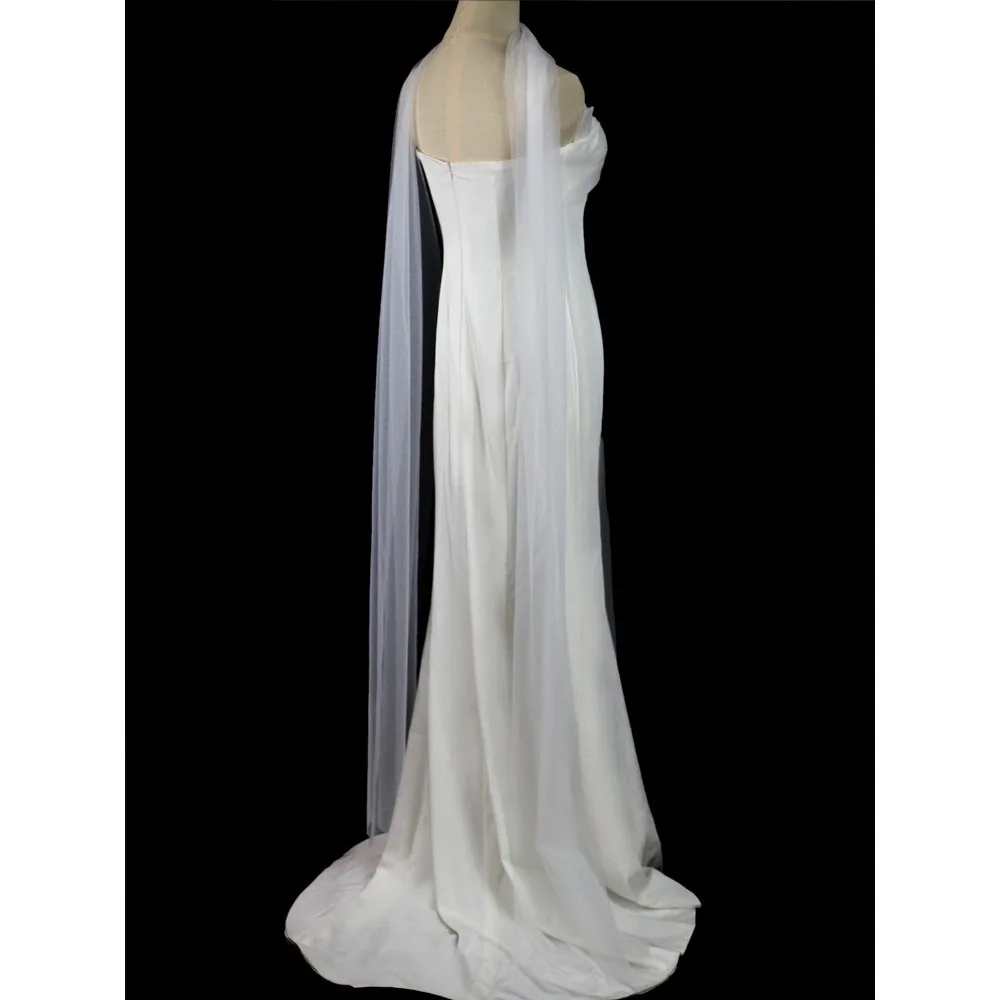 Свадебная фата на плечах, простая короткая свадебная фата с бисером, аксессуары, новая коллекция 2025 года