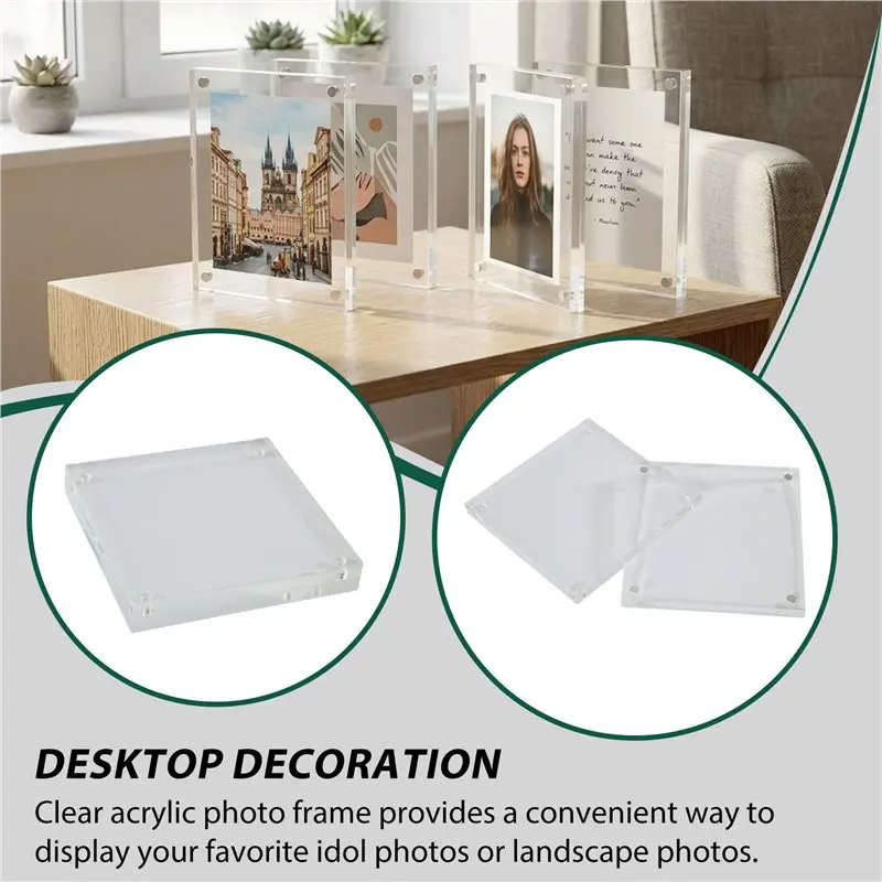 Durable Clear Acrylic Magnetic Picture Frame For Preserving Beautiful Memories Easy Install 10X10cm Eco-Friendly
