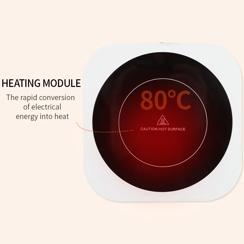 Calentador de taza de café inteligente, tetera eléctrica Con 3 modos de temperatura, Panel grande, calentador rápido de 80 ℃ para el hogar y la Oficina