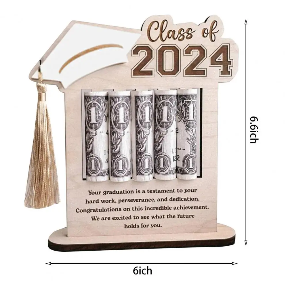 Graduatie Geld Organizer Cash Holder Desktop Decoratie Houten Ornament Feestaccessoires