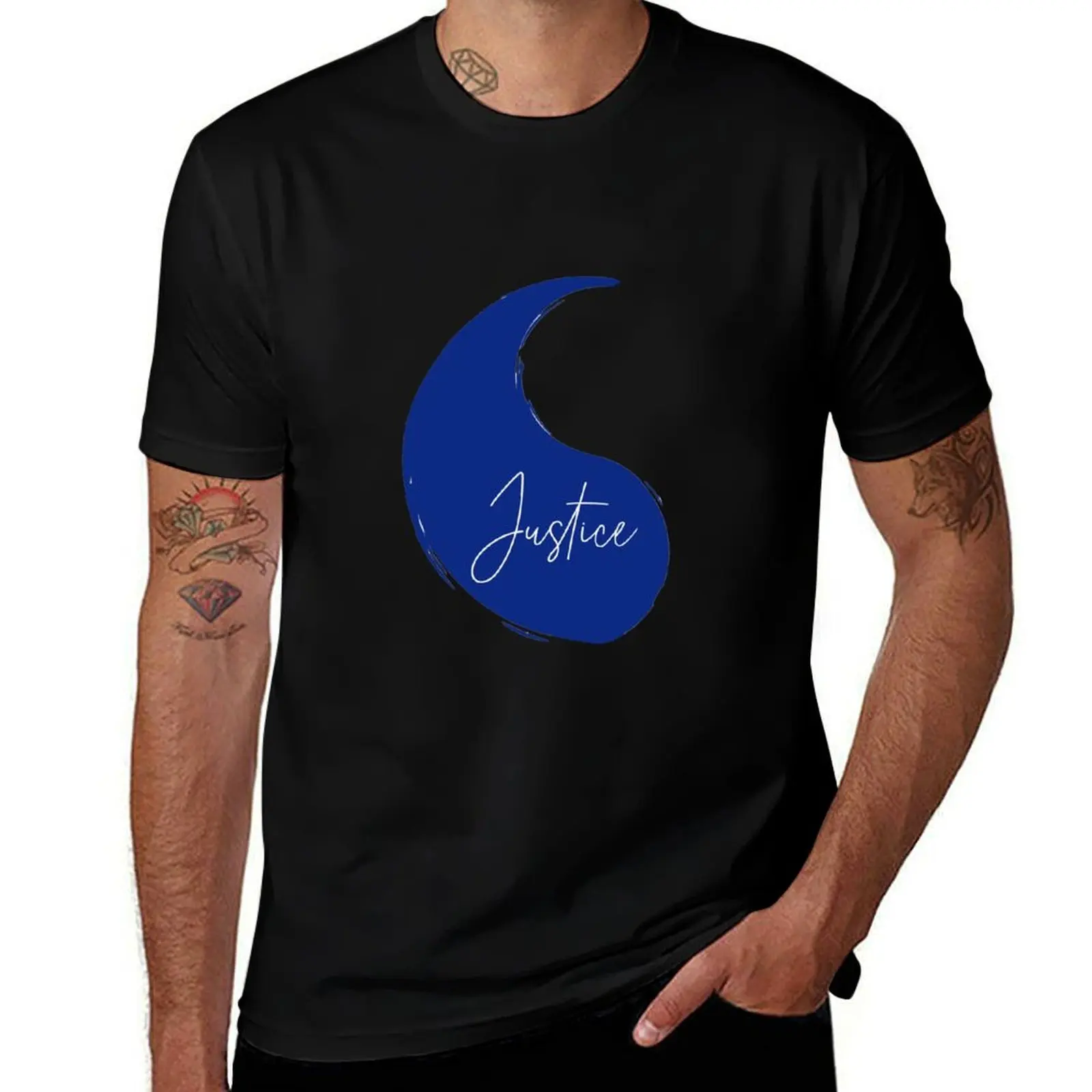 Blue Ajah T-Shirt Basic Short Sleeve T-Shirt for Men