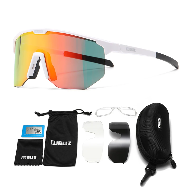Lightweight TR90 Frame Cycling Glasses with Interchangeable Lenses Anti-slip Nose Pads Sports Sunglasses for Outdoor Enthusiasts