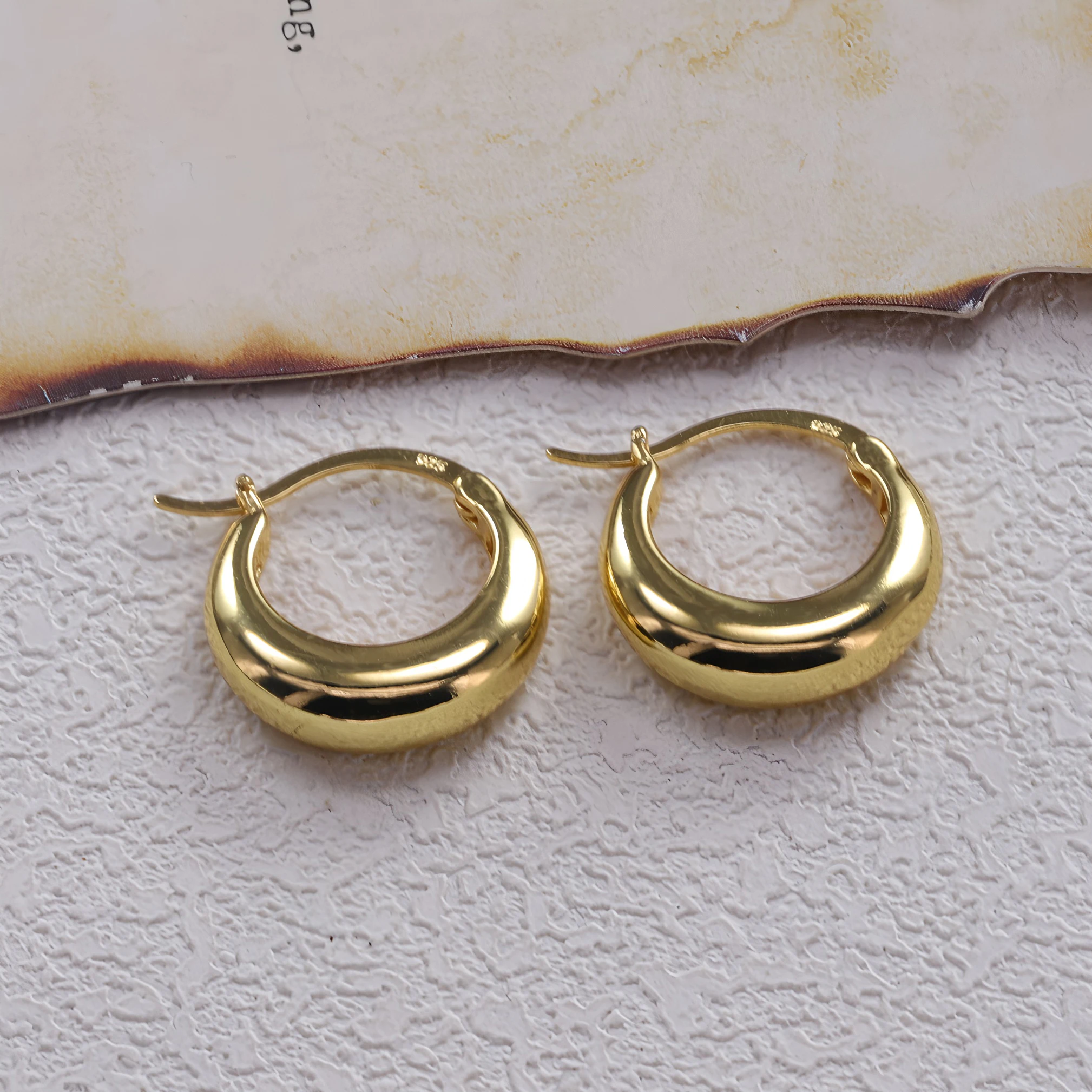 925 Sterling Silver Chunky Hoop Earrings for Women Circle Punk Ear Office Jewelry Party Birthday Gifts Dropshipping Wholesale view 2