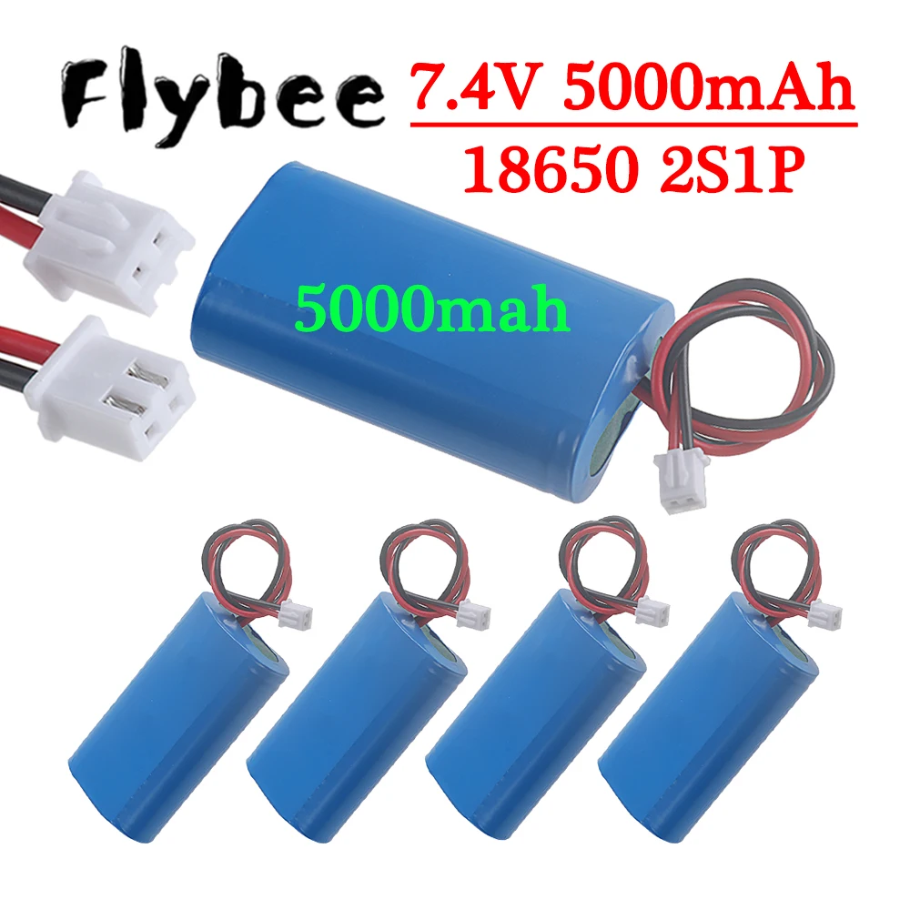 PH2.0 Plug 2S1P 7.4V 5000mah 18650 lithium-ion Rechargeable Battery Pack For Flashlight Bluetooth speaker Led Light Toy Car