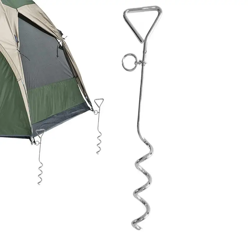 Dog Tie Out Stake Heavy Duty Stainless Steel Shape Tent Pegs Rustproof Lightweight Tent Spikes For Secure Camping Canopies And