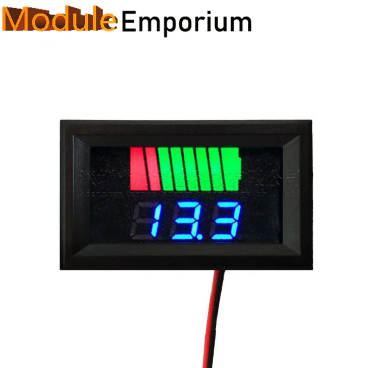 Car Battery Charge Level Indicator 12V 24V 36V 48V 60V 72V Lithium Battery Capacity Meter Test Display LED Tester Voltmeter