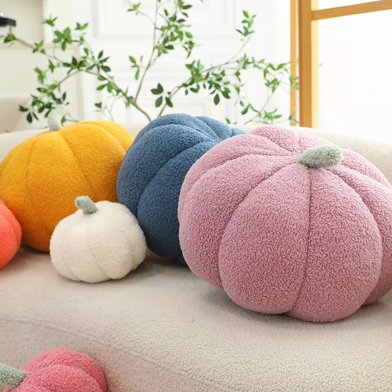 Kawaii Plush Toy Stuffed Doll for Kids Birthday Gift Cute Pumpkin Shaped Pillow Decorative Cushion for Living Room Sofa Window