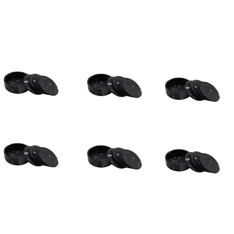 

Coasters For Drinks 36-Piece With Holder,Black Round Cup Mat Pad Set Of Home And Kitchen Use-AA98