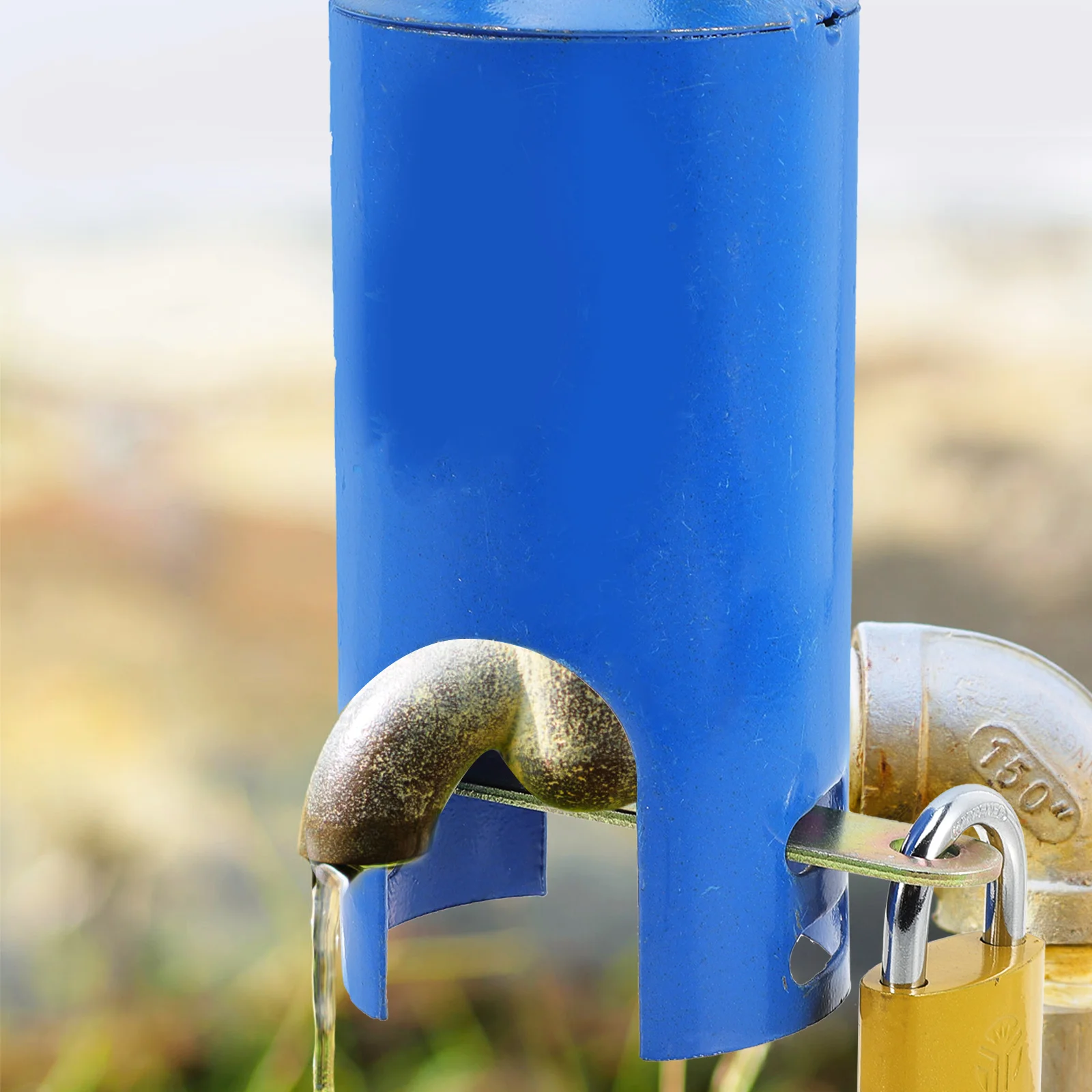 Soporte de bloqueo antirrobo para grifo, cubierta de aireación, agua para protección de cocina, espiga de manguera de hierro forjado