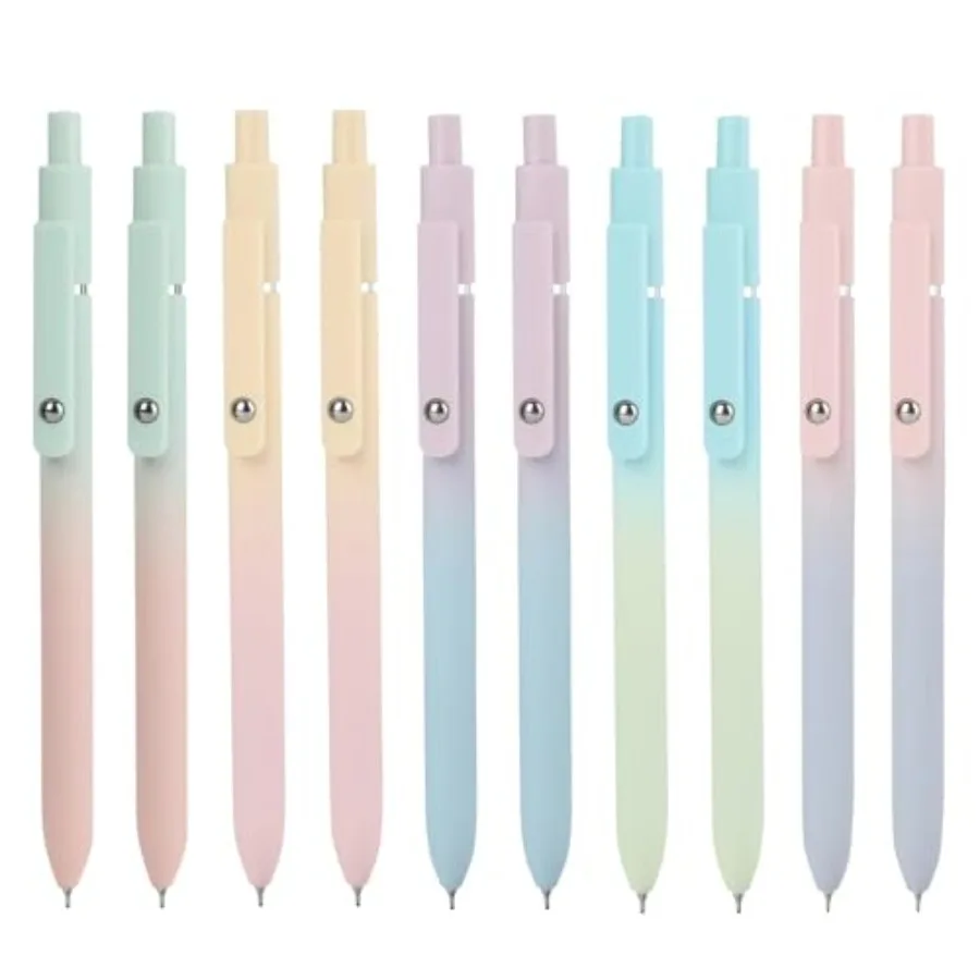 

Gel Pens, 10 Pcs 0.7mm Quick Dry Black Ink Pens Fine Point Smooth Writing Pens, Cute Office School Supplies Gifts for Women 10