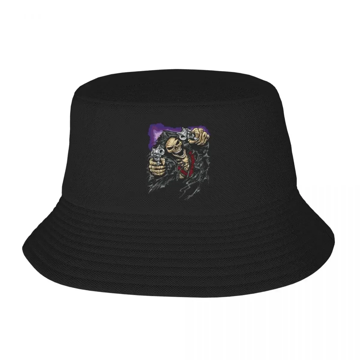 Custom Anime Skull Shooting Bucket Hat Women Men Death Grim Reaper Outdoor Sun Summer Camping Fishing Cap