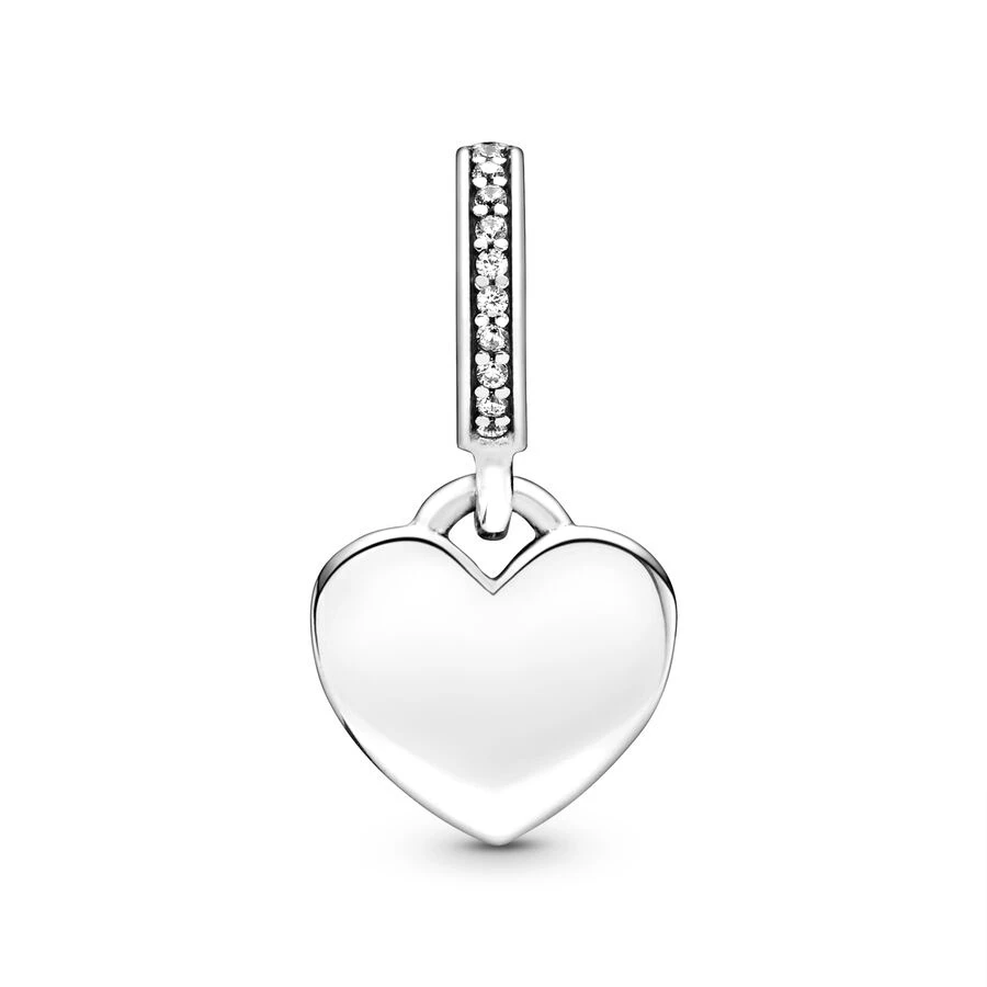 NEW Angel Wing & Engravable Heart Tag Dangle Charm Bead Fit Original European 925 Sterling Silver Bracelet DIYWomen Jewelry Gift