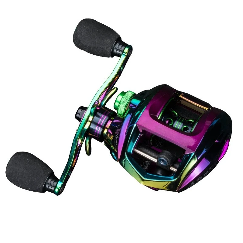 

Color electroplated water drop wheel, far cast anti-fried thread magnetic double brake Luya wheel