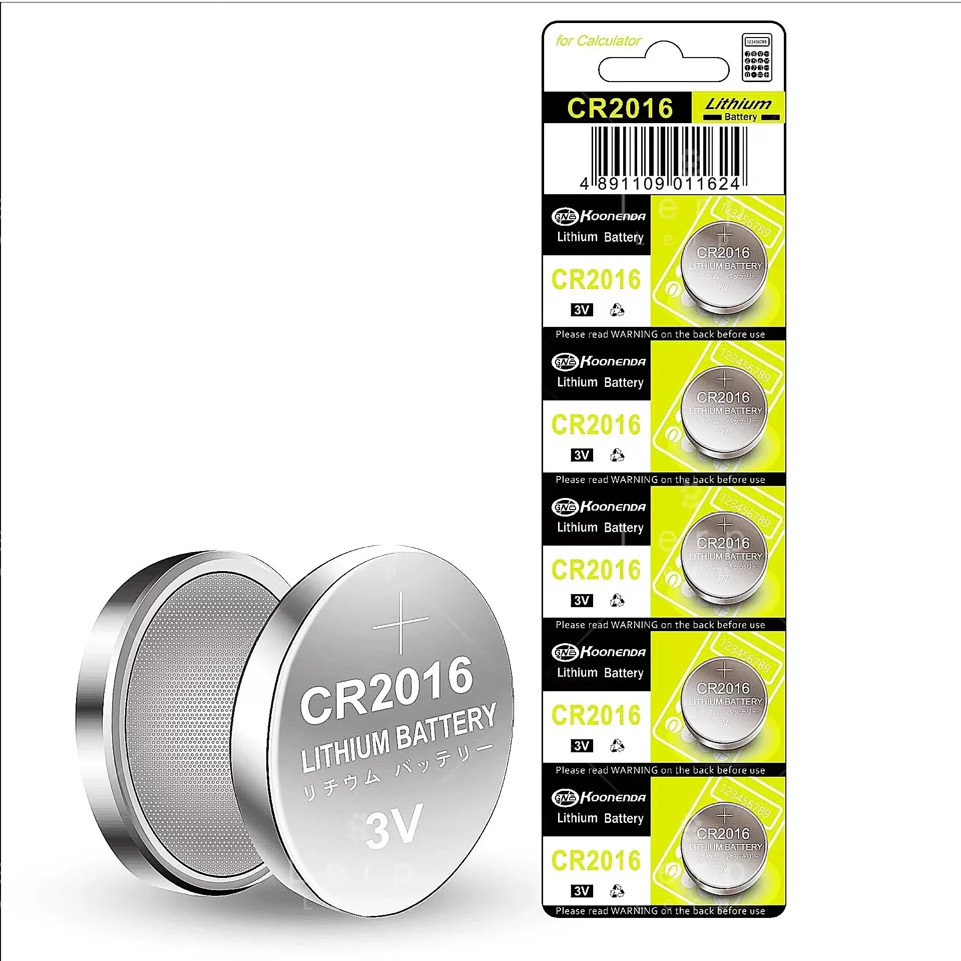 CR2016 Knopfbatterie, Lithium-Ionen-Batterie, 5-Zellen-Fernbedienung, 3 V