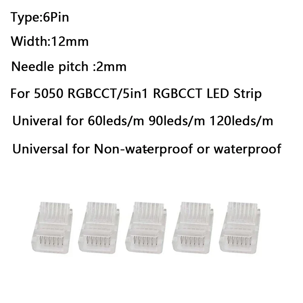 Solderless Connector for Single Color RGB, WS2812B,WS2811, Rgbcct, Rgbw, CCT LED Light Strip, Wire Quick Connectors 2/3/4/5/6Pin