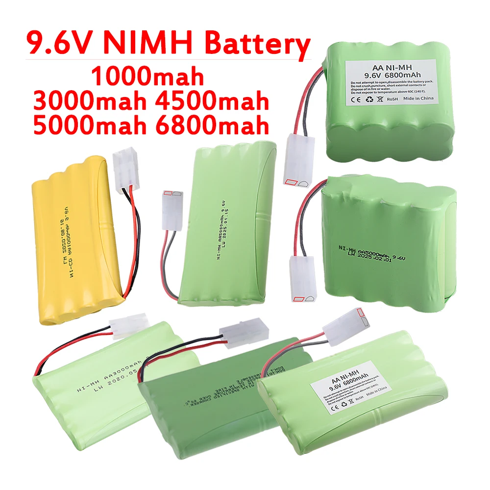 9.6V NiCD NiMH Battery 1000/3000/4500/5000/6800mAh 9.6V For Electric Toys RC Car Truck Boat Tank Train Spare Parts