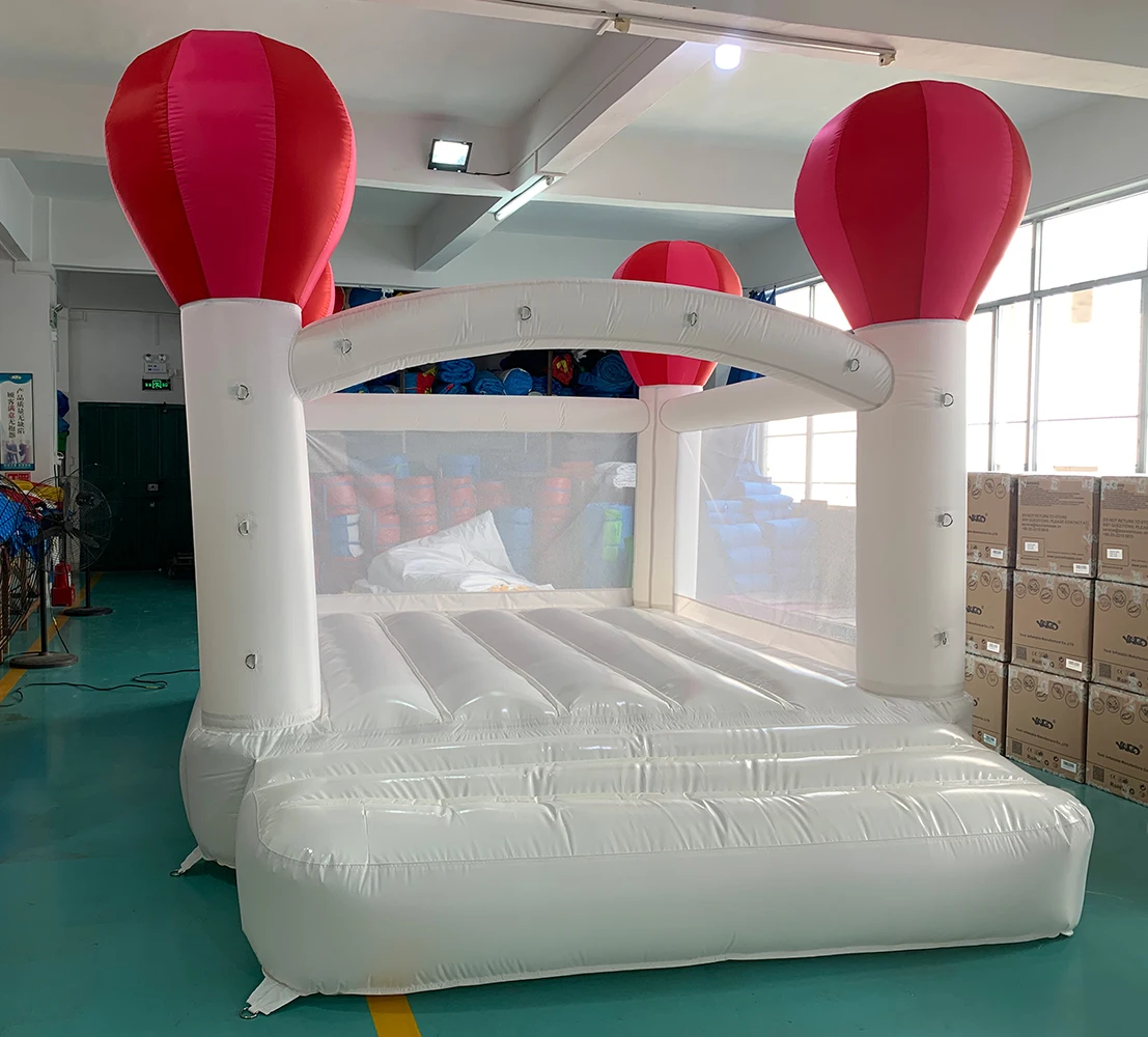 Inflatable Jumping Castle 4*3*2.8M White Bounce House For Kids Bouncy House White For Children With Blower Slide Toys 6523