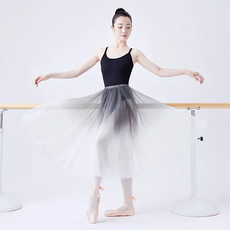 dance clothes female adult elegant half-body long pendulum skirt gradual change modern dance performance practice gauze skirt