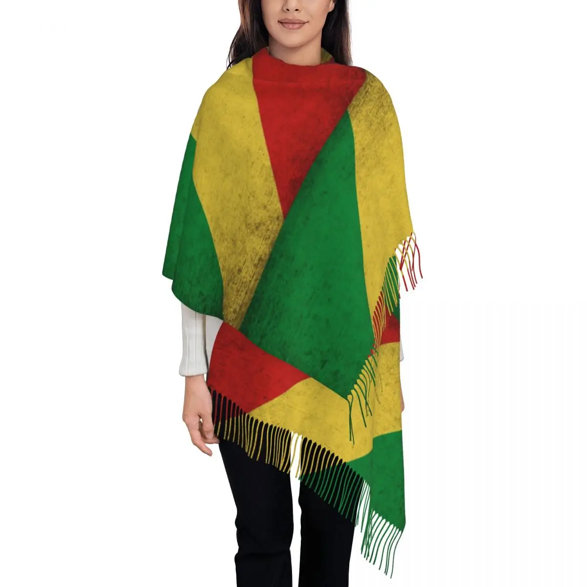 Congo Flag Shawl Wraps Womens Winter Warm Large Soft Scarf Congolese Pashminas Shawl Scarves