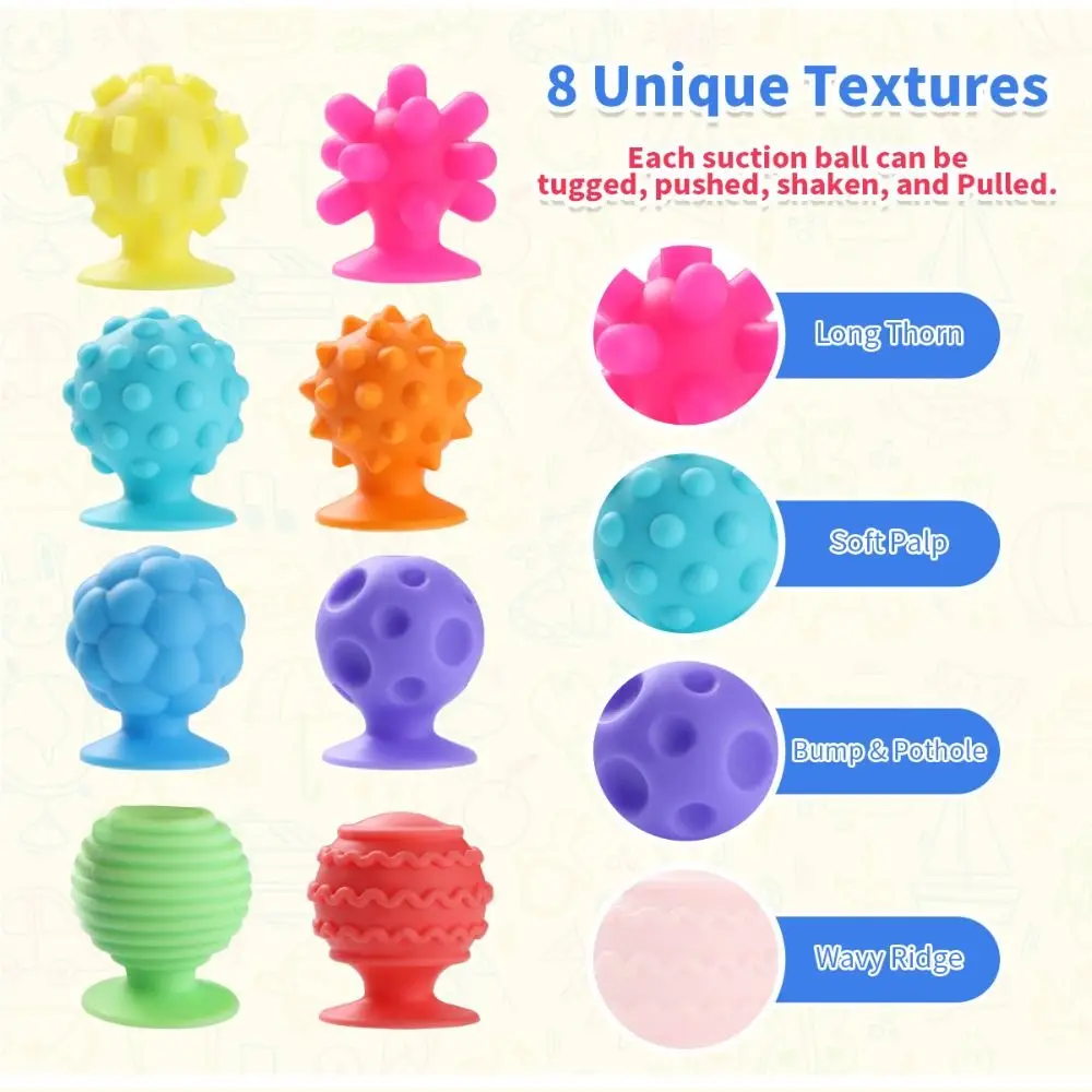 Textured Soft Worry Stone Fidget Toy Relaxing No Noise Children Sensory Stone Creative Silicone Silicone Suction Cup Toy