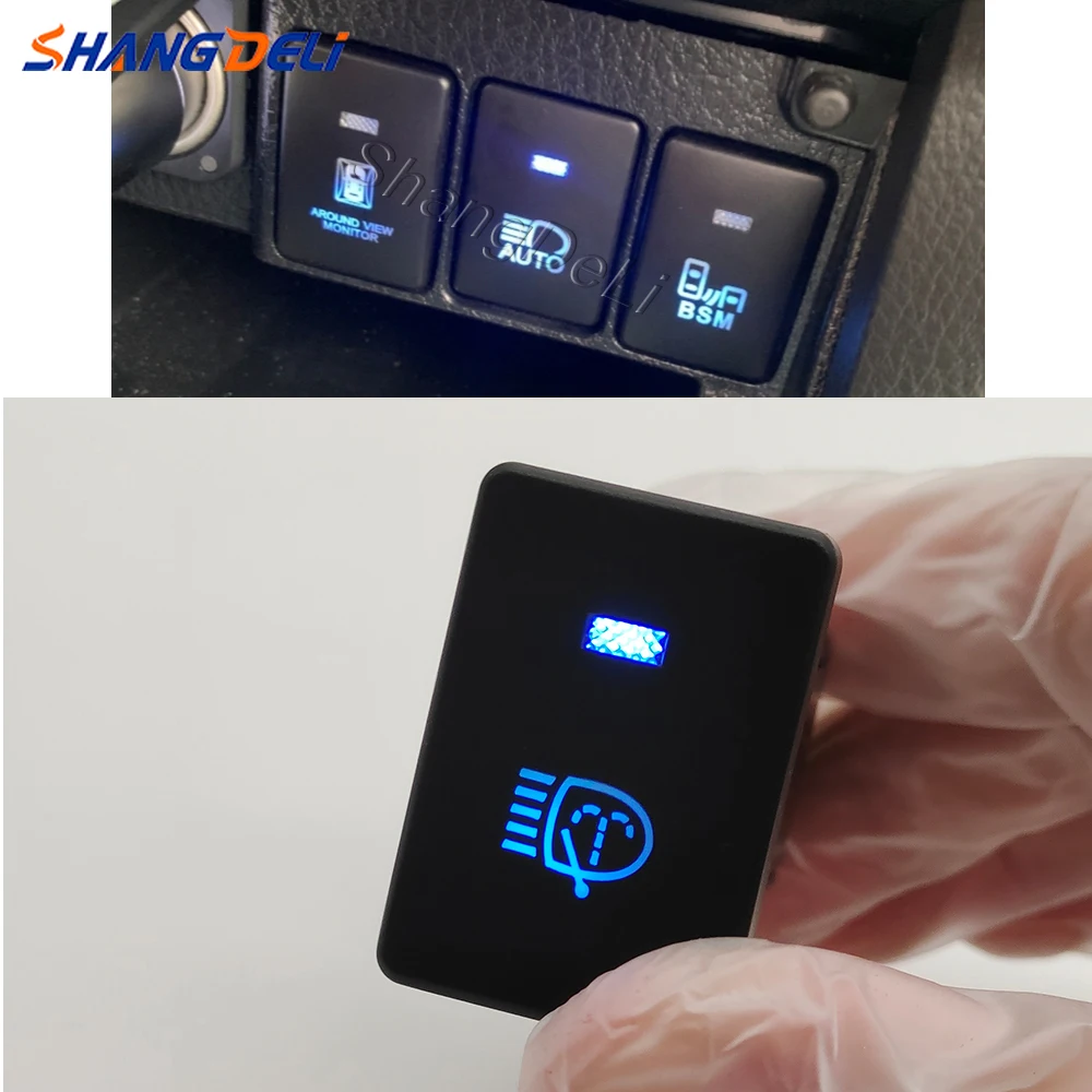 1Pc For Toyota Camry Prius Corolla Land Cruiser PRADO Car Headlight Washer Switch with Cable Headlamp Cleaning Button