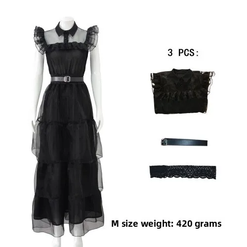 水曜日のアダムス フライ 大人子供用コスプレ衣装セット ゴシック スレ ドクター衣装 レディース ゴスコスプレ ローリーン パーティー用