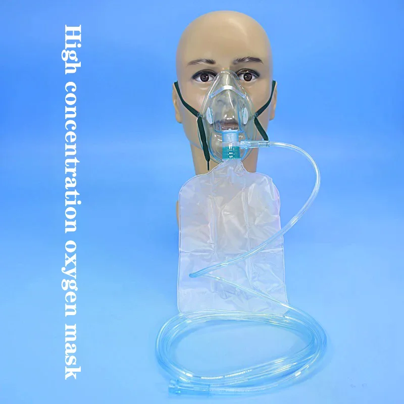 1pcs Adult/Child High Concentration Oxygen Face Mask With Tubing Non-Rebreather Oxygen Mask With Elastic Band Reservoir Bag
