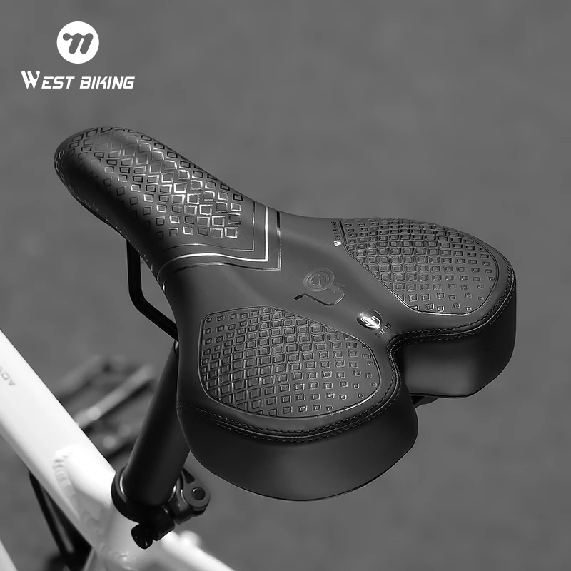 

Велосипедное седло WEST BIKING MTB, удобное пружинное и воздухостойкое амортизирующее широкое сиденье для горного велосипеда, городской велосипед