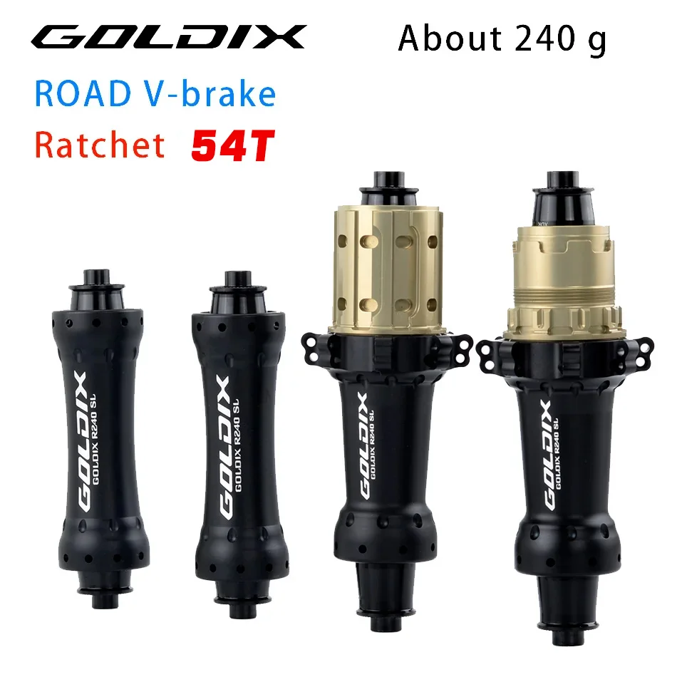 GOLDIX R240SL V Brake 20 24 Hole 2:1 Ratchet 54T Straight Gravel Bicycle Wheel Hub Suitable for Shimano SRAM 11 12 Speed