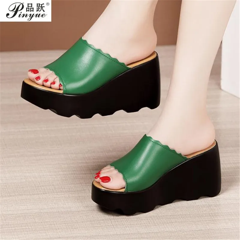 

8cm High Heel Mom Sandals Women Summer Wedges Heel slipper Platform Fashion Open Toe Ladies Slingback Beach shoes size 32--43