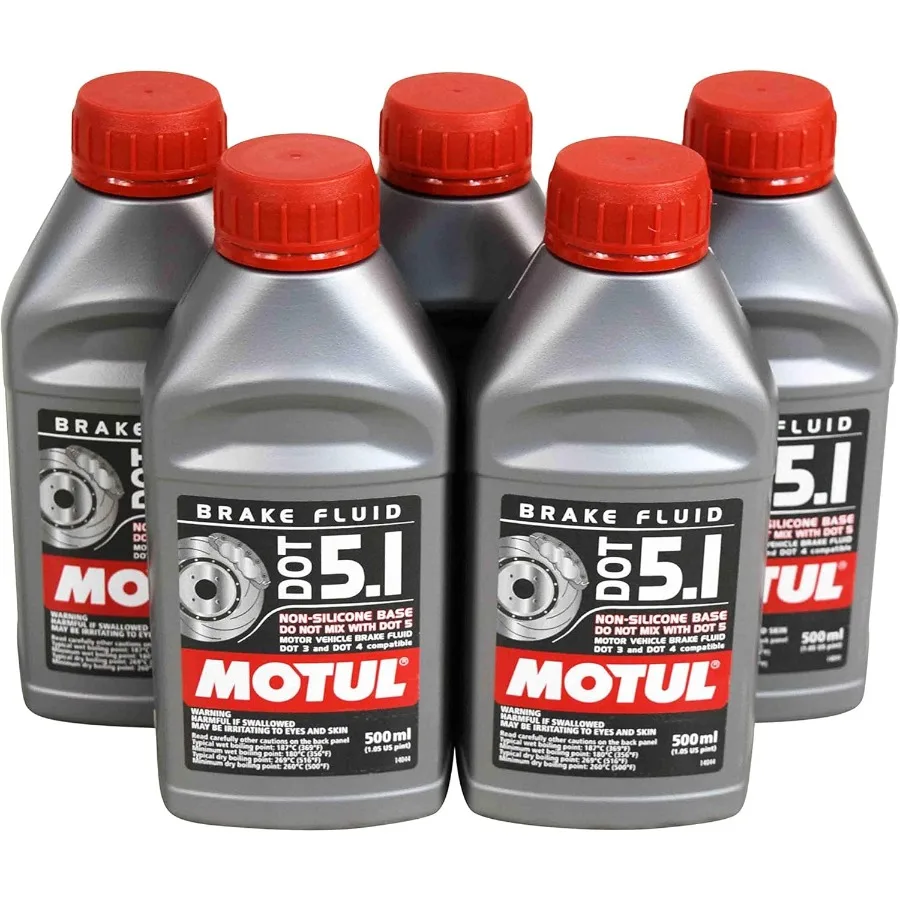 

5 упаковок 100951 100 Синтетическая тормозная жидкость DOT 5,1 500 мл Высокопроизводительная тормозная жидкость для автомобильных применений с превосходным управлением