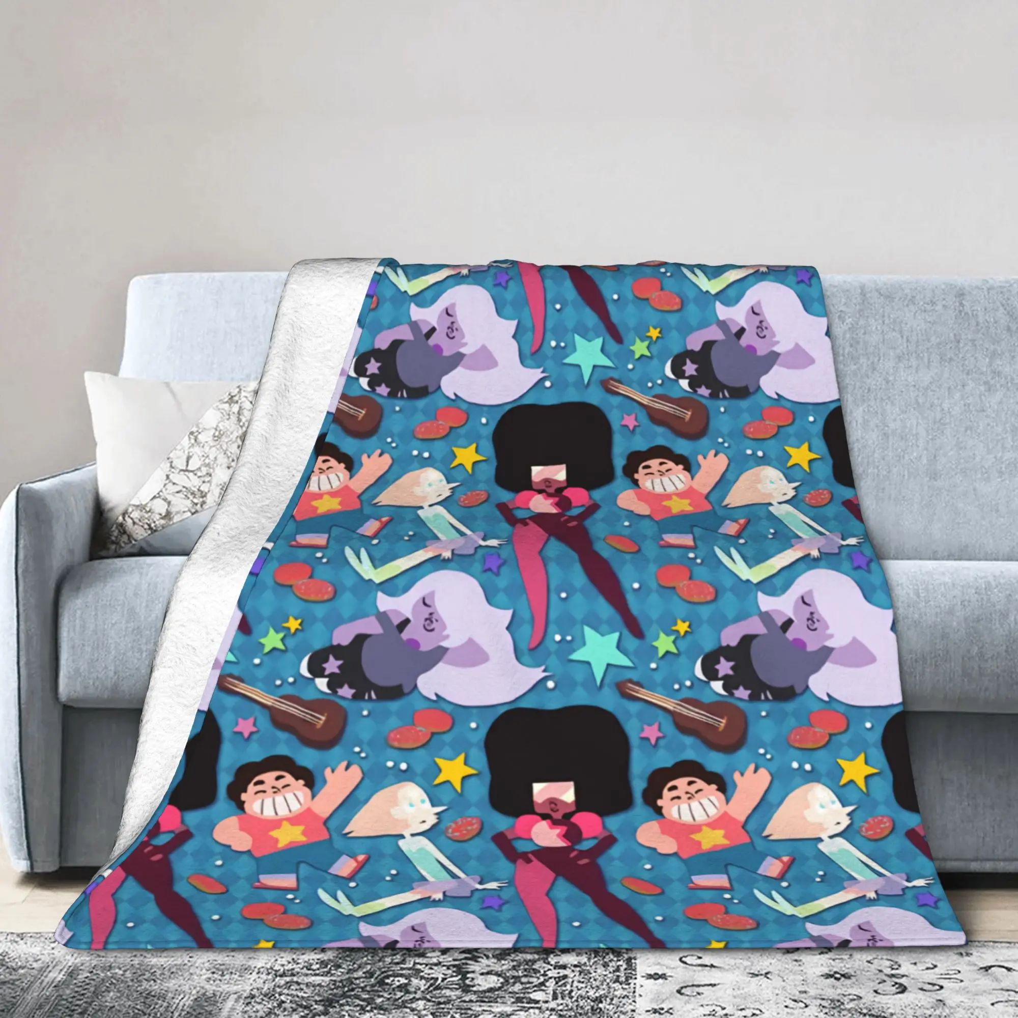 Steven Universe  Blanket Star The Crystal  Flannel Awesome Breathable Throw Blankets for Home Summer,