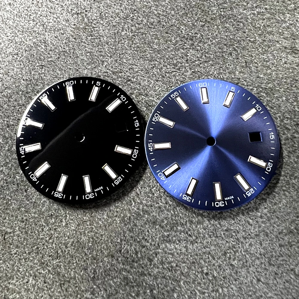 

30.5mm Watch Dial Black Luminous Sterile Dial Watch Case Accessories Sunburst Dial, for ETA 2824 2836 Miyota 8215 821A Mingzhu
