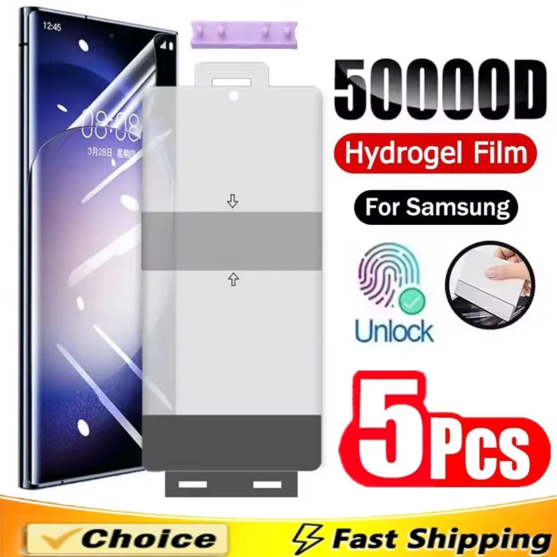

5Pcs Full Cover TPU Hydrogel Film Screen Protector for Samsung Galaxy S25 S24 S23 S22 S21 S20 Note 20 Ultra S25 Plus S24 S23 FE