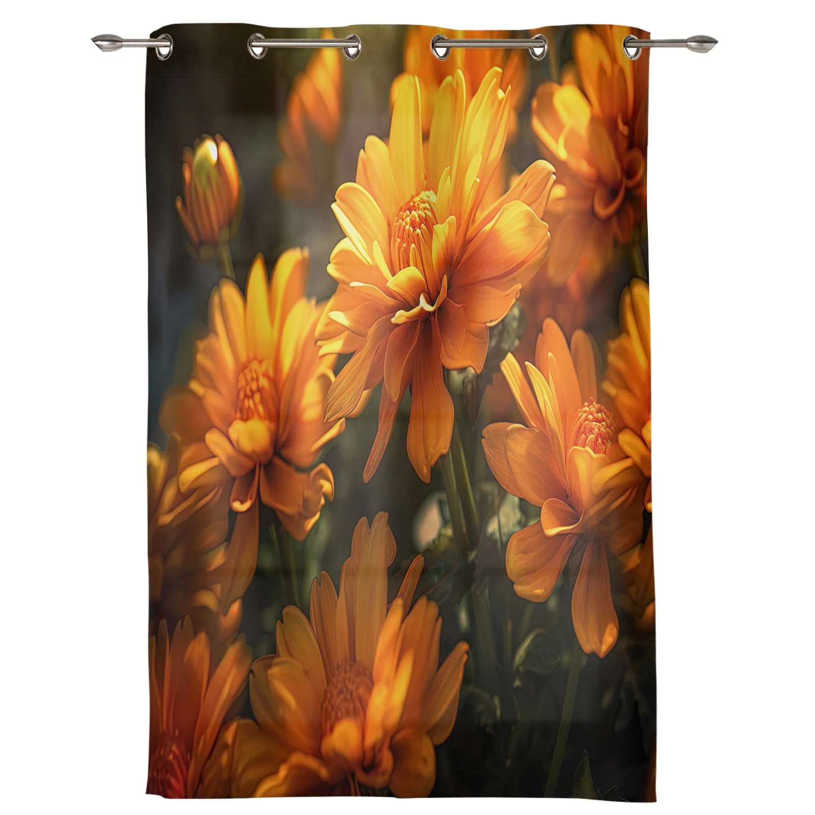 Chrysanthemum Flower Window Curtains for Living Room Luxury Modern Bedroom Curtains Coffee Dining Room Drapes