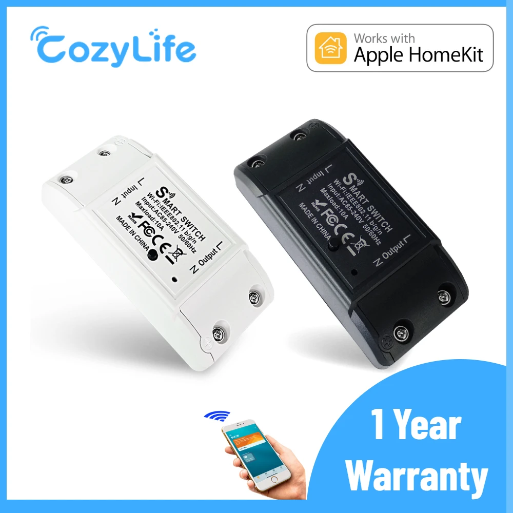 CozyLife HomeKit WiFi Smart Switch 10A Circuit Breaker , Light Switches Support Alexa Siri Google Alice