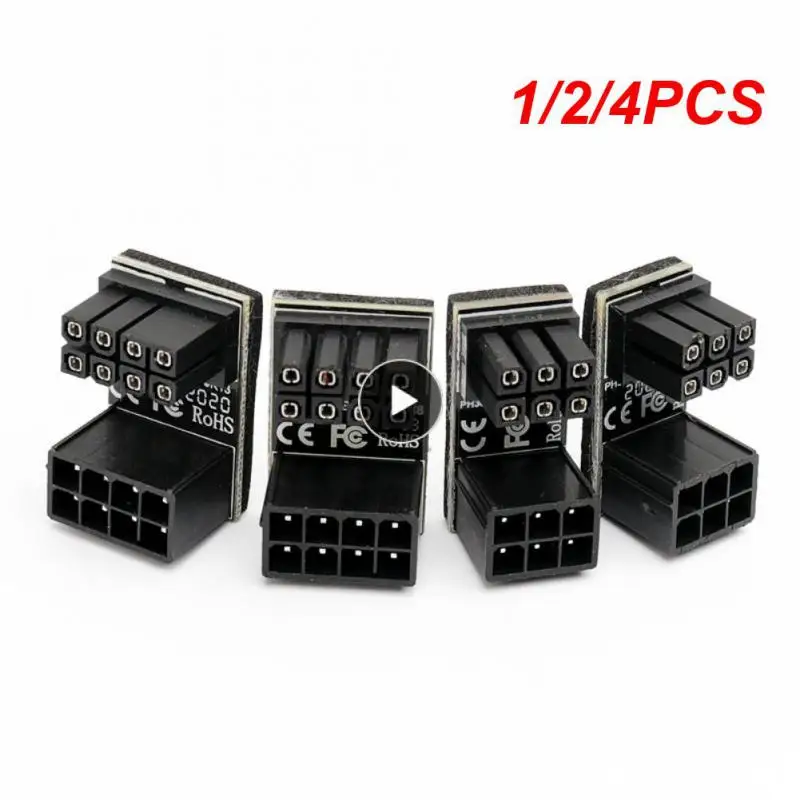 1/2/4PCS New ATX 8pin 6Pin Male 180 Degree Angled to 8 Pin 6 Pin Female Power Jack Adapter