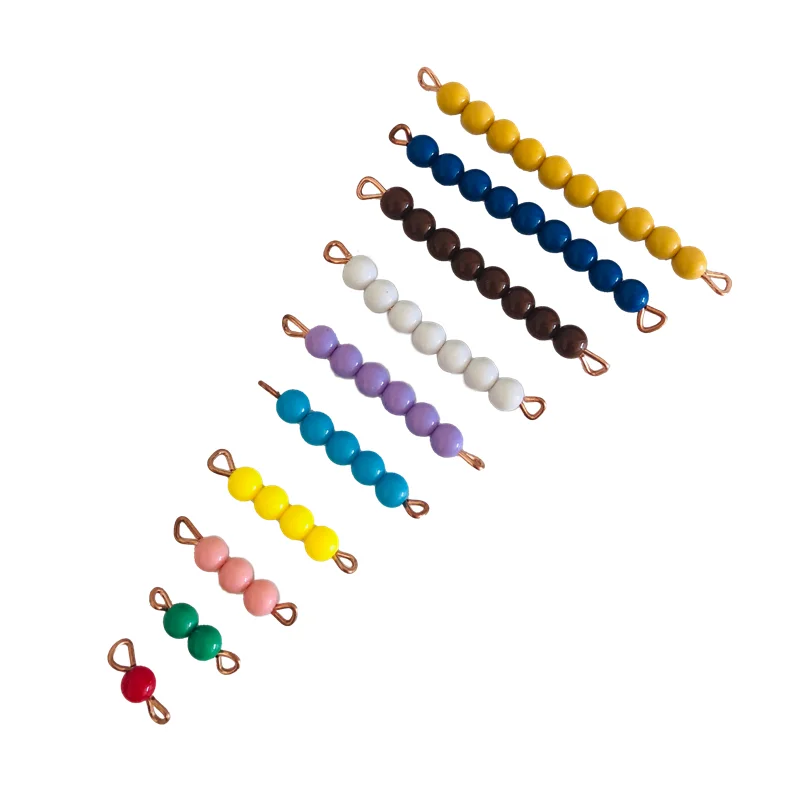 Escadas montessori com bandeja, barra de contas coloridas, 1-10 números, ferramentas de aprendizagem, brinquedos educativos, jogo de contagem para crianças, meninos e meninas