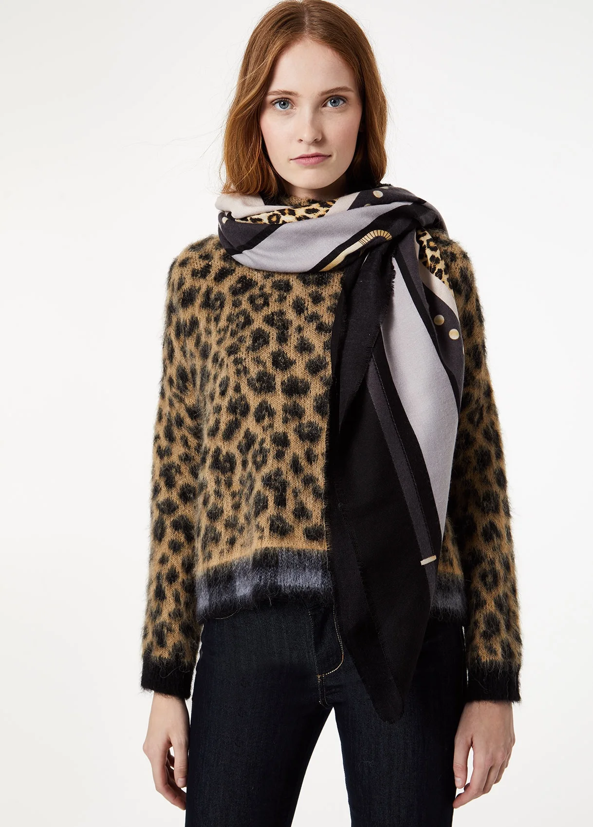 New Italian fashion for foreign trade, versatile multi-color floral printed comfortable long shawls and scarves