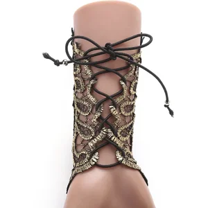 Gothic Steampunk Spitzenmanschettenhandschuh ohne Finger Armband Schwarze Heizung Goldene schwarze Handschuhe 6 Hauptverkaufshandschuhe Cyberpunk - №1