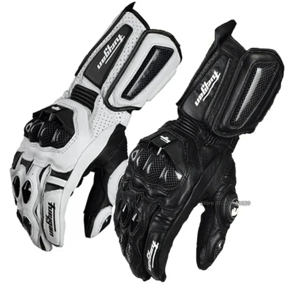 Echte Leder-Motorradhandschuhe für Herren, Wasserdichte Touchscreen-Rennhandschuhe für Motocross und Winter – Detail 3