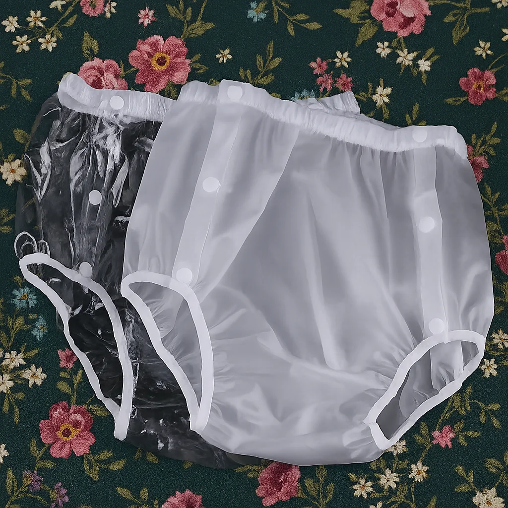 Factory Direct Supply Clear Reusable Adult Diaper Cover Waterproof TPU Snap Button Incontinence Care Pants Easy To Put On