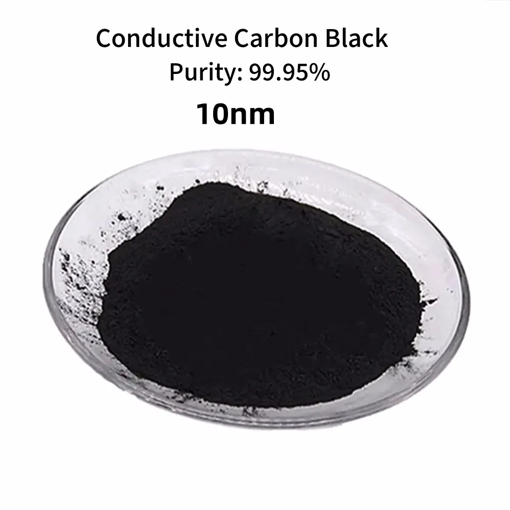 High Purity Conductive Black Carbon Powder, 10nm Superfine C particles, 99.95%