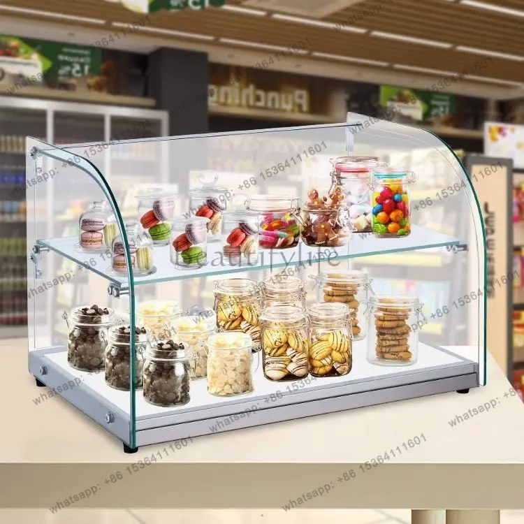 Tempered glass mini display case model Product sample storage display